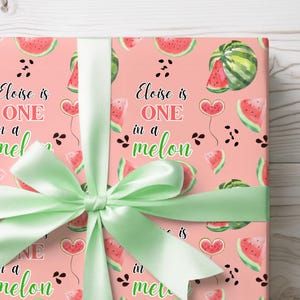 Wassermelonen Geschenkpapierrolle, Geschenkrolle 1.Geburtstag, Geschenk für Mädchen, Geschenk für 1