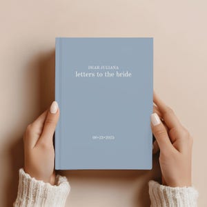 Libro de cartas a la novia en azul polvoriento, regalo de boda personalizado, recuerdo de despedida de soltera personalizado, libro de recuerdos de la novia, libro de visitas