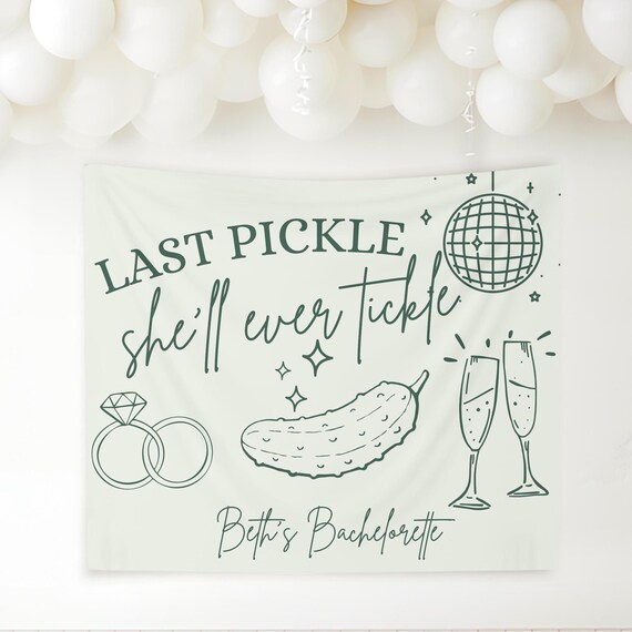 Pickle Junggesellinnenabschied-Deko – 'Last Pickle She'll Ever Tickle' Hintergrund, 1,5 X 0,9 M Vinyl, Für Brautpartys