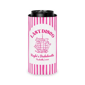 Disco Bachelorette Can Coolers, Last Disco Bachelorette Party, Nashville Bach, Scottsdale Bach, Disco Ball Favors, Custom Can Coolers