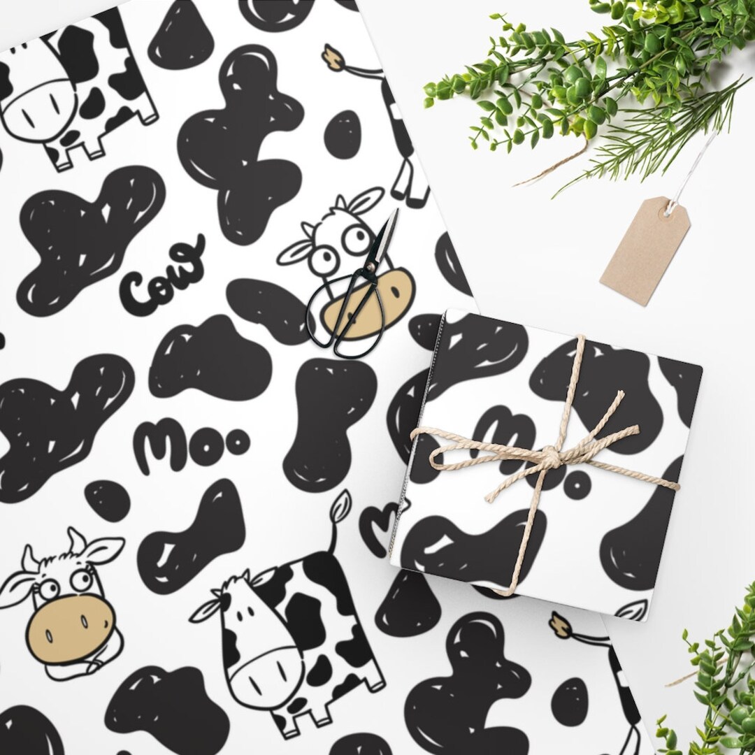 Cow Wrapping Paper Gift Wrap Animal Lover 