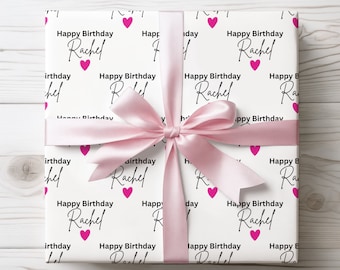 Classy Personalized Happy Birthday Gift Wrap, Birthday Wrapping Paper,  Personalised Birthday Wrapping Paper, Personalised Wrapping Paper,