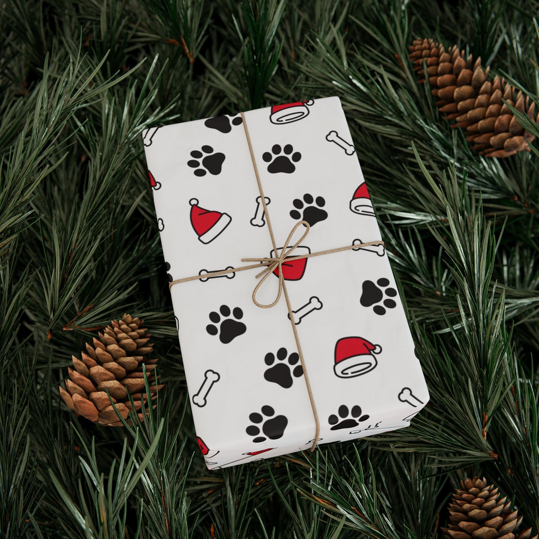 Christmas Dog Wrapping Paper, Christmas Dog Gift Wrap, Christmas