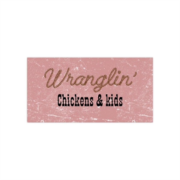 Custom Cowgirl Bumper Sticker, Western Car Accessories for Women, Wranglin' Car Decal