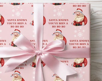 Funny Christmas Wrapping Paper, Rude Holiday Gift Wrap, Funny White Elephant Gift, Secret Santa Gift for Her