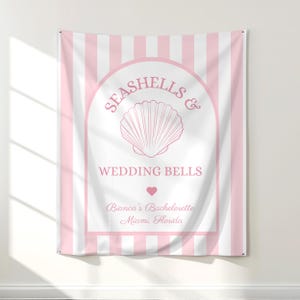 Seashells and Wedding Bells Bachelorette, Seashells and Wedding Bells Banner, Beach Bachelorette Decorations, Coastal Bachelorette Backdrop
