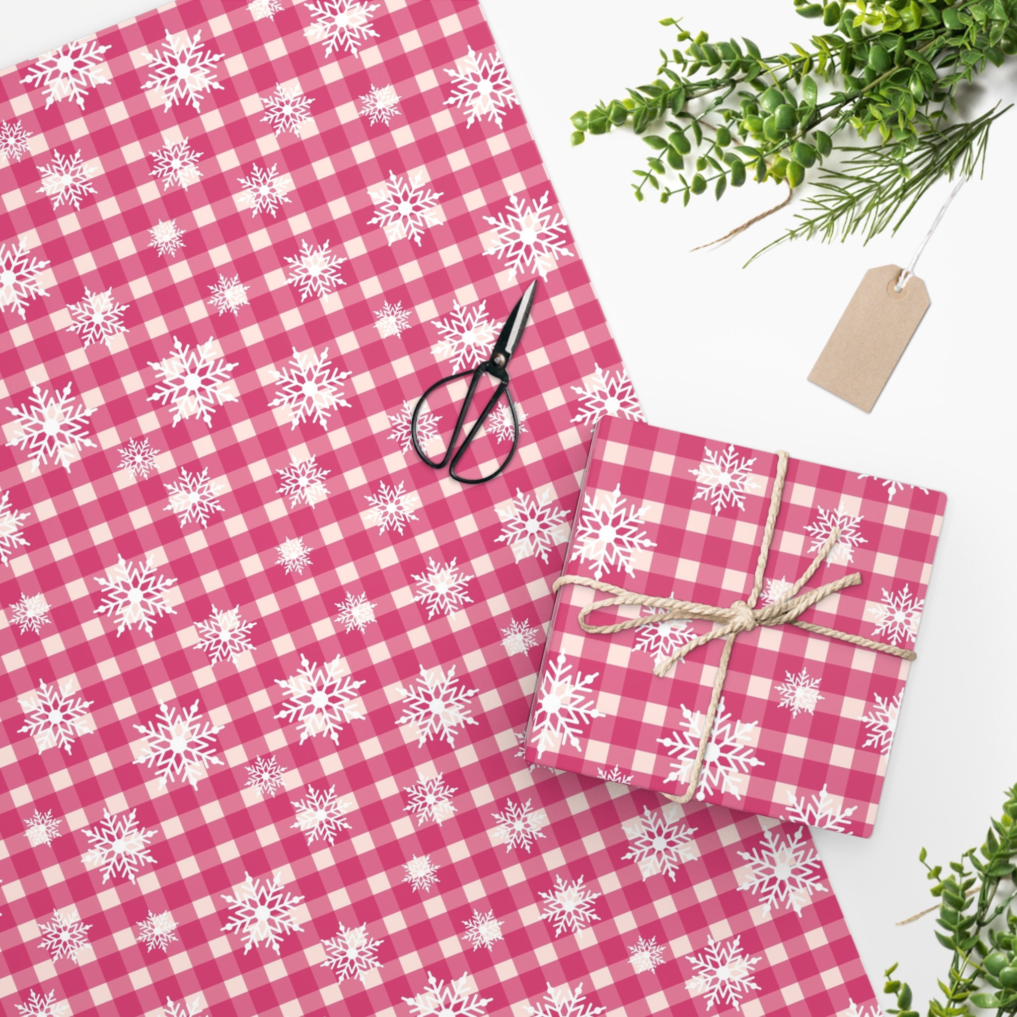 Cute Beige Tartan Plaid Holiday Wrapping Paper Festive Gift Wrap for Her,  Gift Wrap Papers, Neutral Beige Plaid Wrapping Paper 