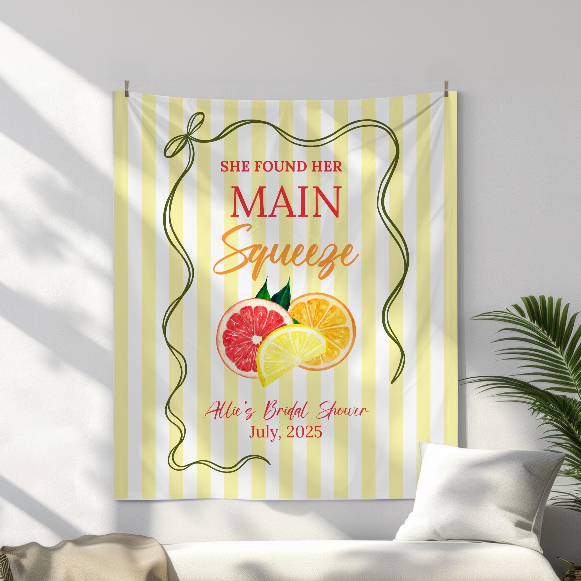 She Found Her Main Squeeze Bridal Shower Banner, Citrus Bridal Shower ...