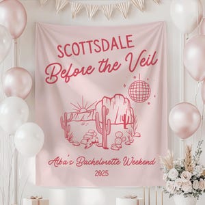 Banner Scottsdale Before the Veil, Desert Disco Bachelorette Decor, Arizona Bachelorette Sign, Desert Bachelorette Decoratie, achtergrond