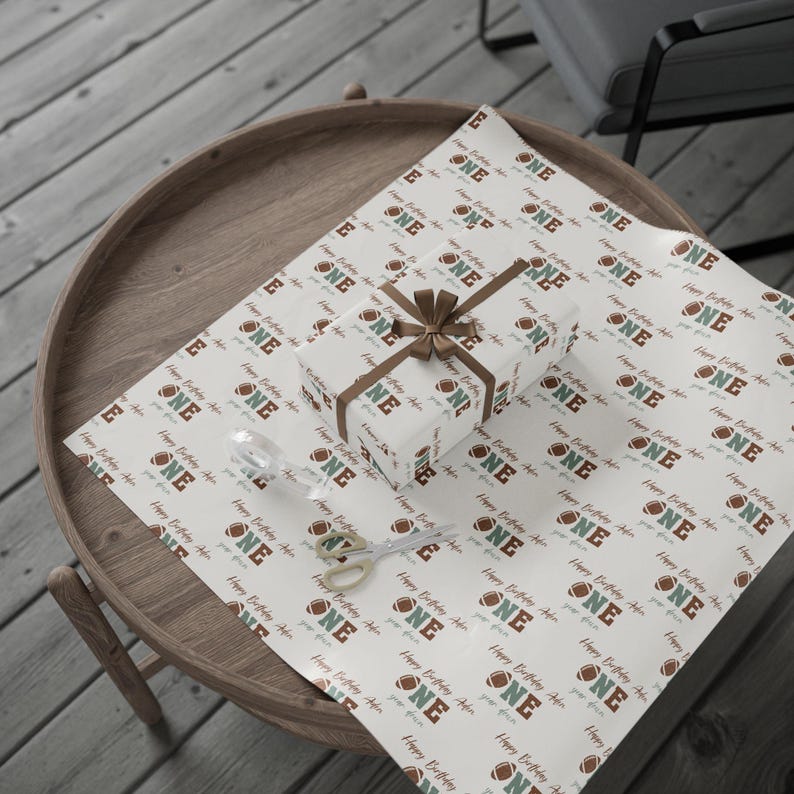 Inpakpapier First Down Verjaardag, Cadeaupapier First Year Down Gepersonaliseerde 1e verjaardag jongens afbeelding 4