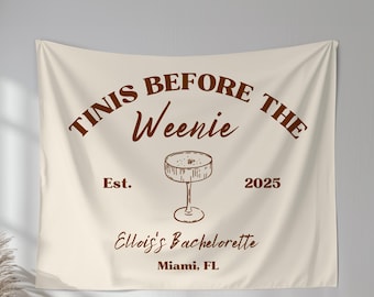 Pancarta para despedida de soltera "Tinis Before the Weenies", letrero para despedida de soltera "Tinis and Weenies", decoraciones para despedida de soltera "Martini", decoración para fiestas