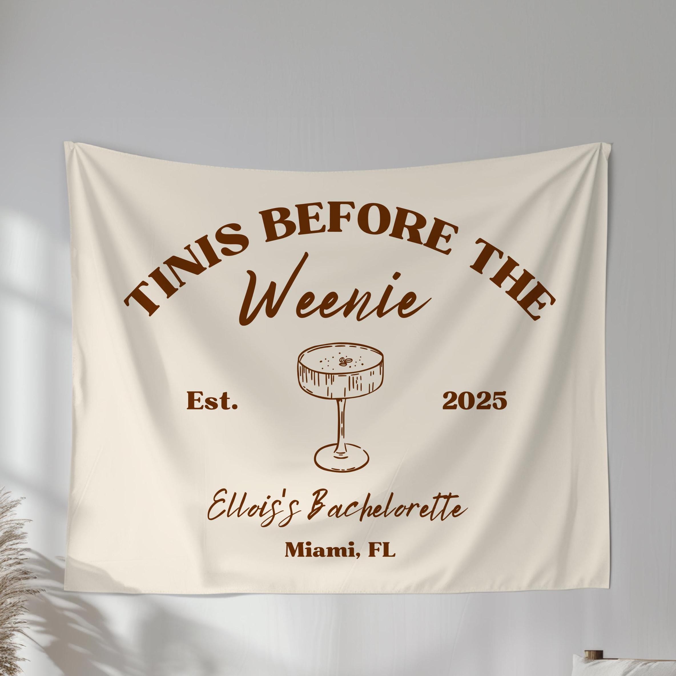 Pink Martini Party Banner - Pre-Strung Garland For Bachelorette & Birthday Parties