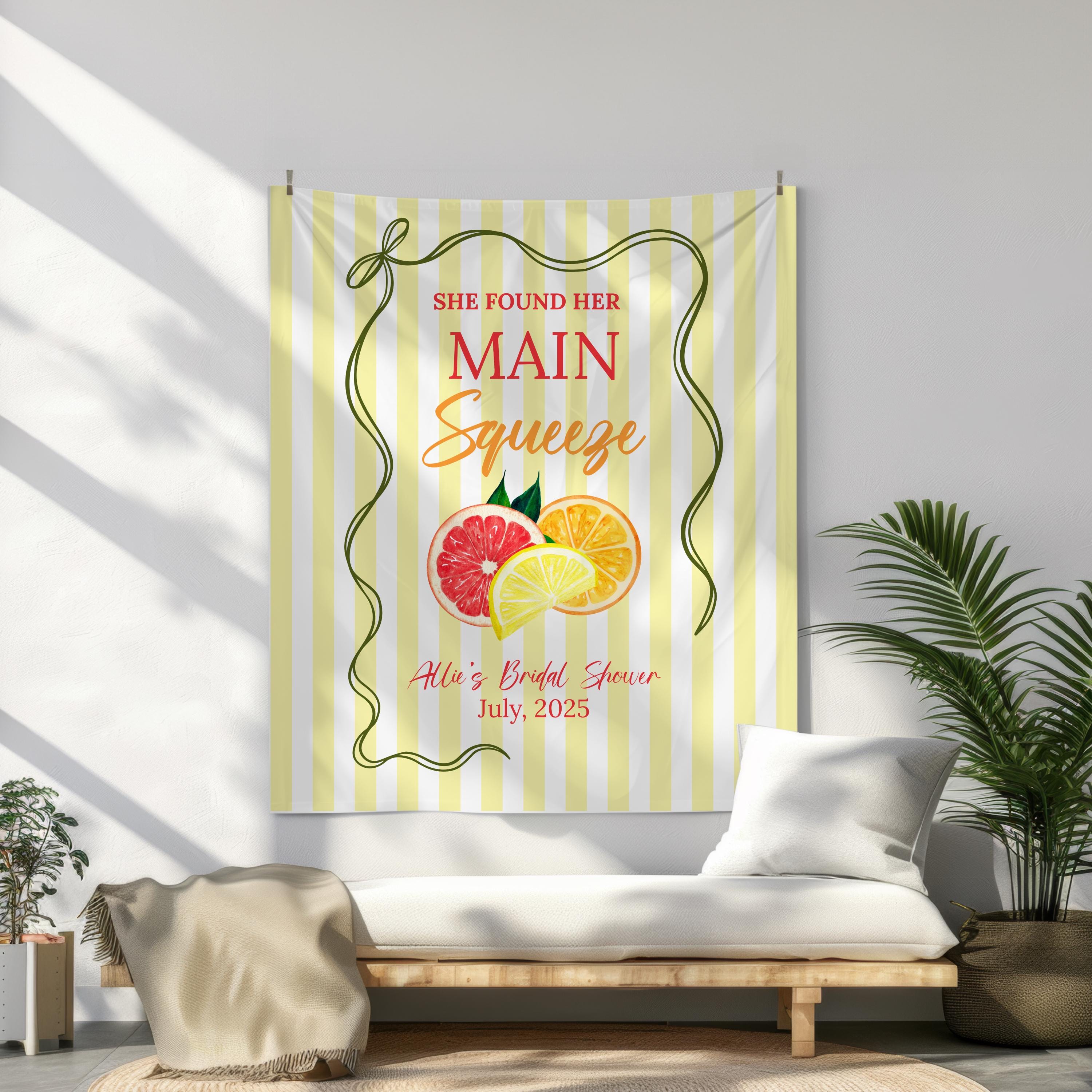 She Found Her Main Squeeze Bridal Shower Banner, Citrus Bridal Shower ...