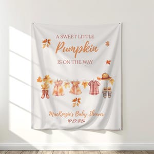 Sweet Little Pumpkin Baby Shower Banner Girl | Fall Baby Shower Party Decoration