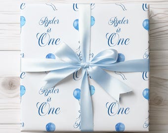 1st Birthday Boy Gift Wrap, Wrapping Paper Kids, First Birthday Wrapping Paper, Custom Gift Wrap, Gift for son, Milestone Wrapping Paper