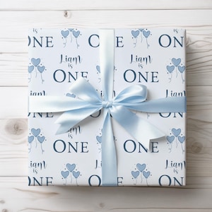 Carta da regalo per il primo compleanno, carta da regalo blu per il primo compleanno di un bambino, regalo per figlio o nipote, regalo per traguardo