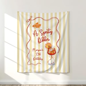 A Spritz Older Birthday Banner, Italian Lemon Citrus Party Decor, Amalfi Coast Birthday Sign, Mediterranean Party image 1