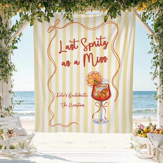 Love At First Spritz Bridal Shower Banner Set – 3 Orange Aperol Citrus Cocktail Pennants For Bachelorette & Wedding Decor - View #7