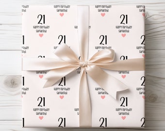 21st Birthday Gift Wrapping Paper Roll, Custom Gift Wrap,  Birthday Gifts