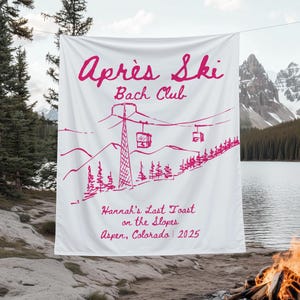 Après Ski Bach Club Banner | Custom Bachelorette Party Décor | Mountains and Martinis | Ski Weekend Party Sign | Pink or Blue