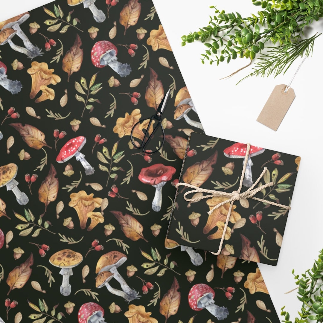 Mushroom Wrapping Paper Mushroom Gift Wrap Cottagecore - Etsy