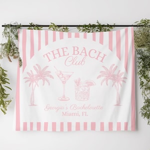 The Bach Club Beach Bachelorette Banner, benutzerdefinierte Bachelorette Zeichen, Ziel Bach Dekor, Foto Hintergrund, Foto Requisite