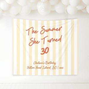 Der Sommer, den sie drehte Geburtstagsbanner, benutzerdefinierte Geburtstagsschild, Fotohintergrund, 16