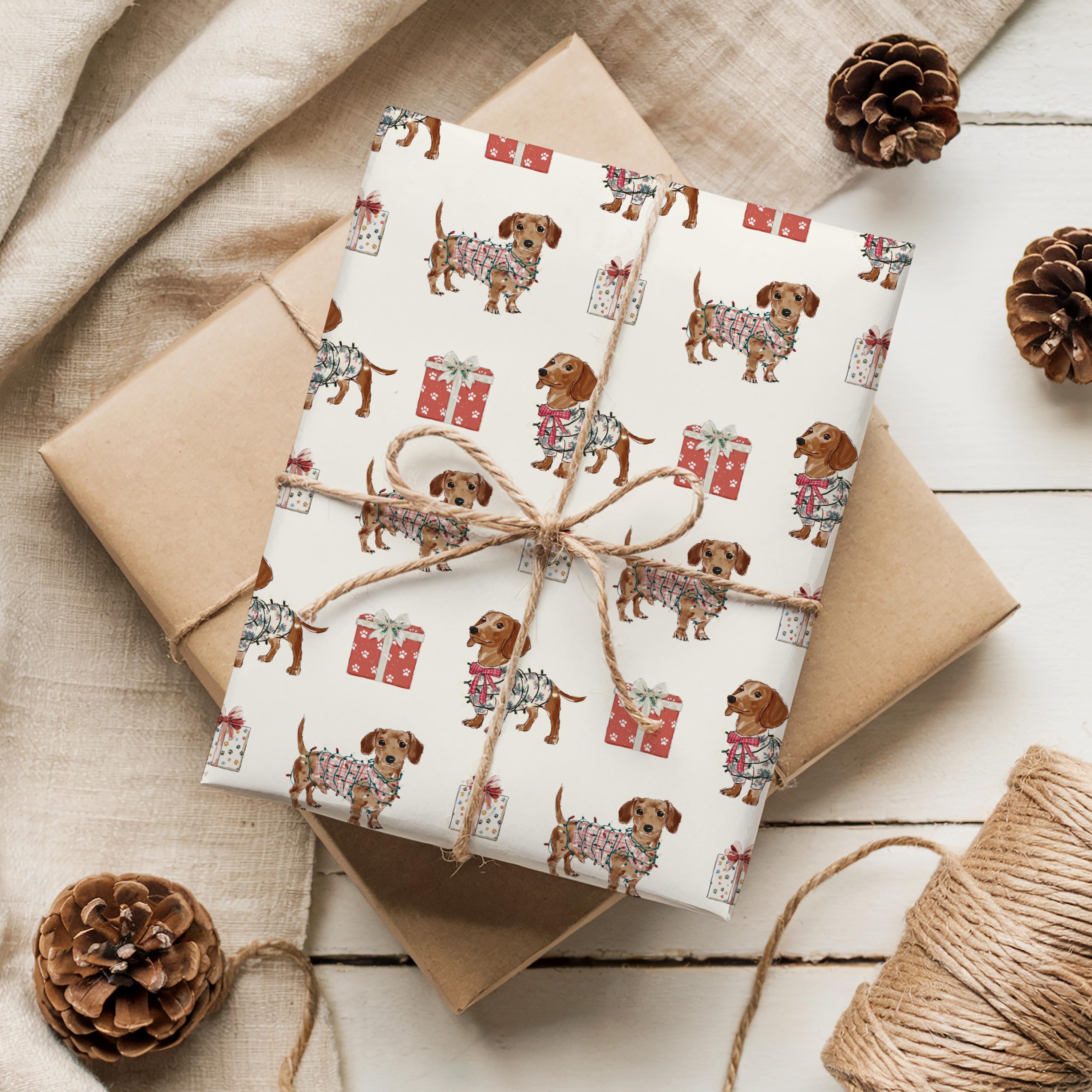 Carta da regalo a forma di bassotto, carta riciclata ecologica - Italia