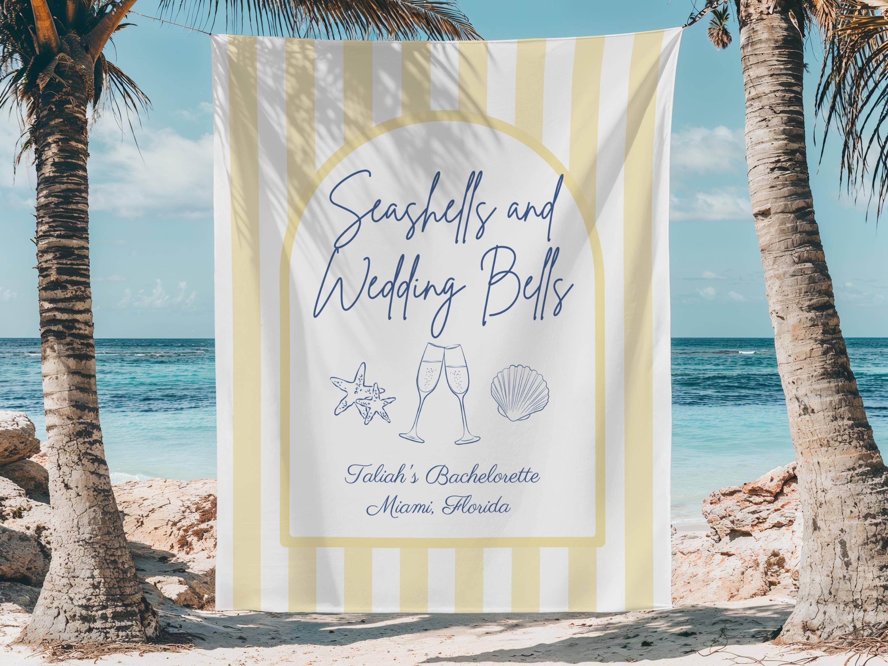 JeVenis Strand-Party Banner Mit Muscheln & Glocken | Für Junggesellinnenabschied & Hochzeit | Last Toast On The Coast Deko