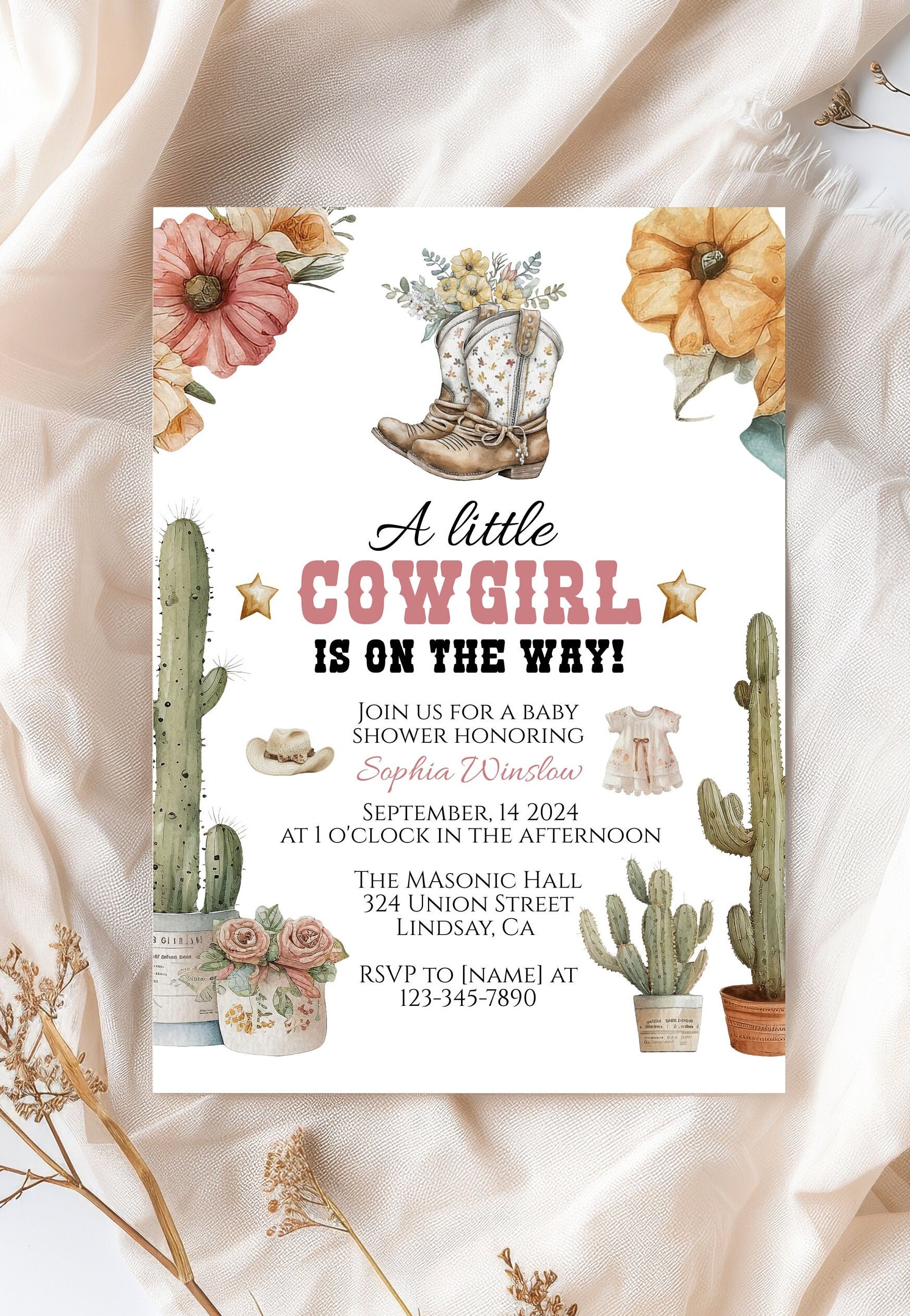 Cowgirl Baby Shower Invitation Template Western Themed Baby Shower Download and Print Invitation Baby Shower Printable