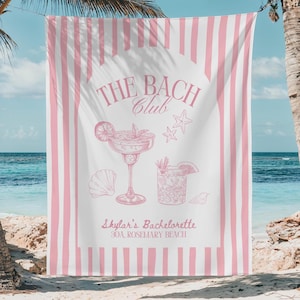 Beach Bachelorette Banner, Custom Tapestry, Bachelorette Party Decorations, The Bach Club
