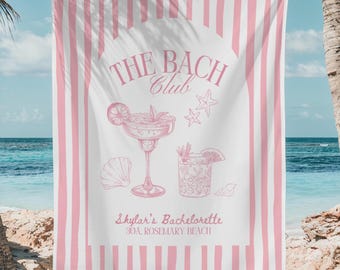 Beach Bachelorette Banner, Custom Tapestry, Bachelorette Party Decorations, The Bach Club