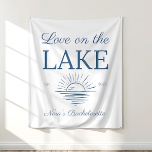 Lake Bachelorette Banner, Camping Bachelorette Decor, Bachelorette Weekend, Camp Bach Dign, Photo Backdrop, Photo Prop, Love on the Lake