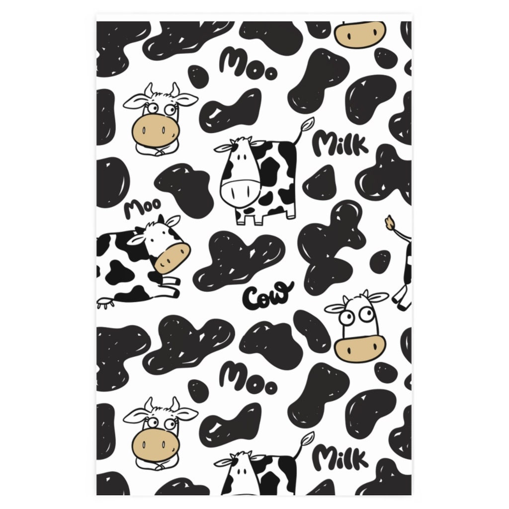 Brown Cow Print Background Wrapping Paper by Created Prototype