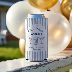 Boots Booze and I Do's Can Coolers, Cowgirl Bachelorette Party Favors, Personalized Western Can Cozies, Nashville Bach Party image 3
