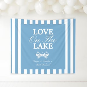 Striscione personalizzato "Love on the Lake", decorazioni per addio al nubilato "Old Money" o feste di addio al nubilato miste, elegante cartello per addio al nubilato in una casa sul lago
