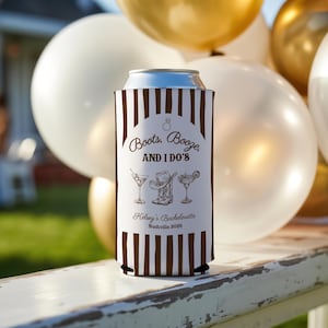 Boots Booze and I Do's Can Coolers, Cowgirl Bachelorette Party Favors, Personalized Western Can Cozies, Nashville Bach Party image 17