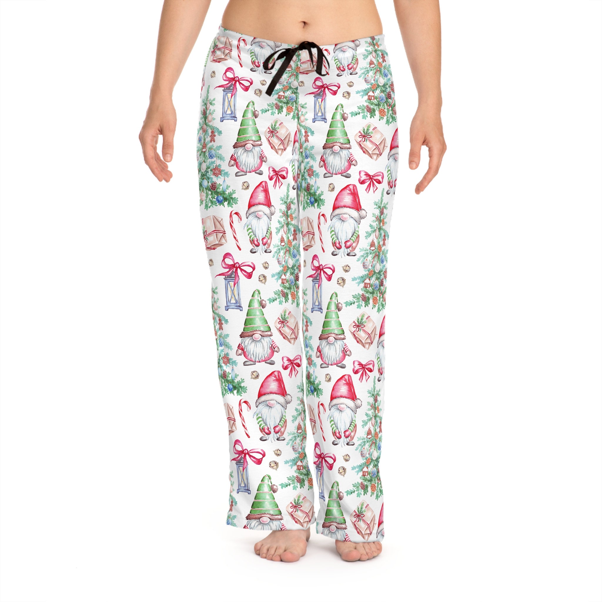 Christmas Gnome Pajama Bottoms, Cozy Christmas Lounge Pants, Winter 