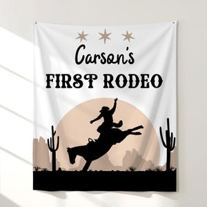 Banner per il primo compleanno del rodeo, arazzo per il primo compleanno da cowboy, decorazioni per la festa del primo compleanno, sfondo fotografico, accessorio fotografico