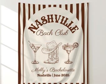 Decor van het vrijgezellenfeest van Nashville, banner Nashville Bach Club, teken bestemming Bach, cowgirls en cocktails, fotoachtergrond