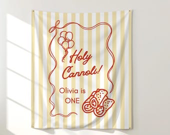Sursurprise 3-Piece Cannoli Banners - Holy Cannoli Birthday Decorations For Italian Food Themed Parties