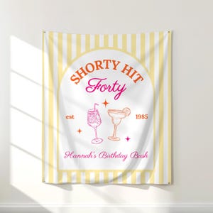 Custom Shorty Hit 40 Birthday Banner | Funny 40th Birthday Party Decor | Milestone Birthday Sign | Adult Party Decorations