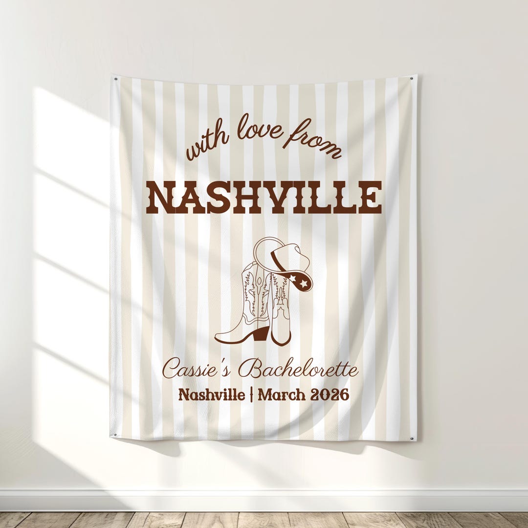 Nashville Bachelorette Banner, With Love From Nashville Bach Party ...