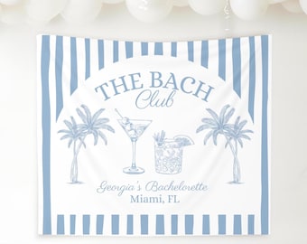 Bannière EVJF, plage du club Bach, enseigne EVJF personnalisée, décoration Bach destination, toile de fond photo, accessoire photo