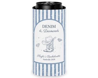 Glacières en denim et diamants personnalisées | Cadeaux d'enterrement de vie de jeune fille cow-girl occidentale | Bottes et pochettes pour fête d'anniversaire | Week-end à Nashville