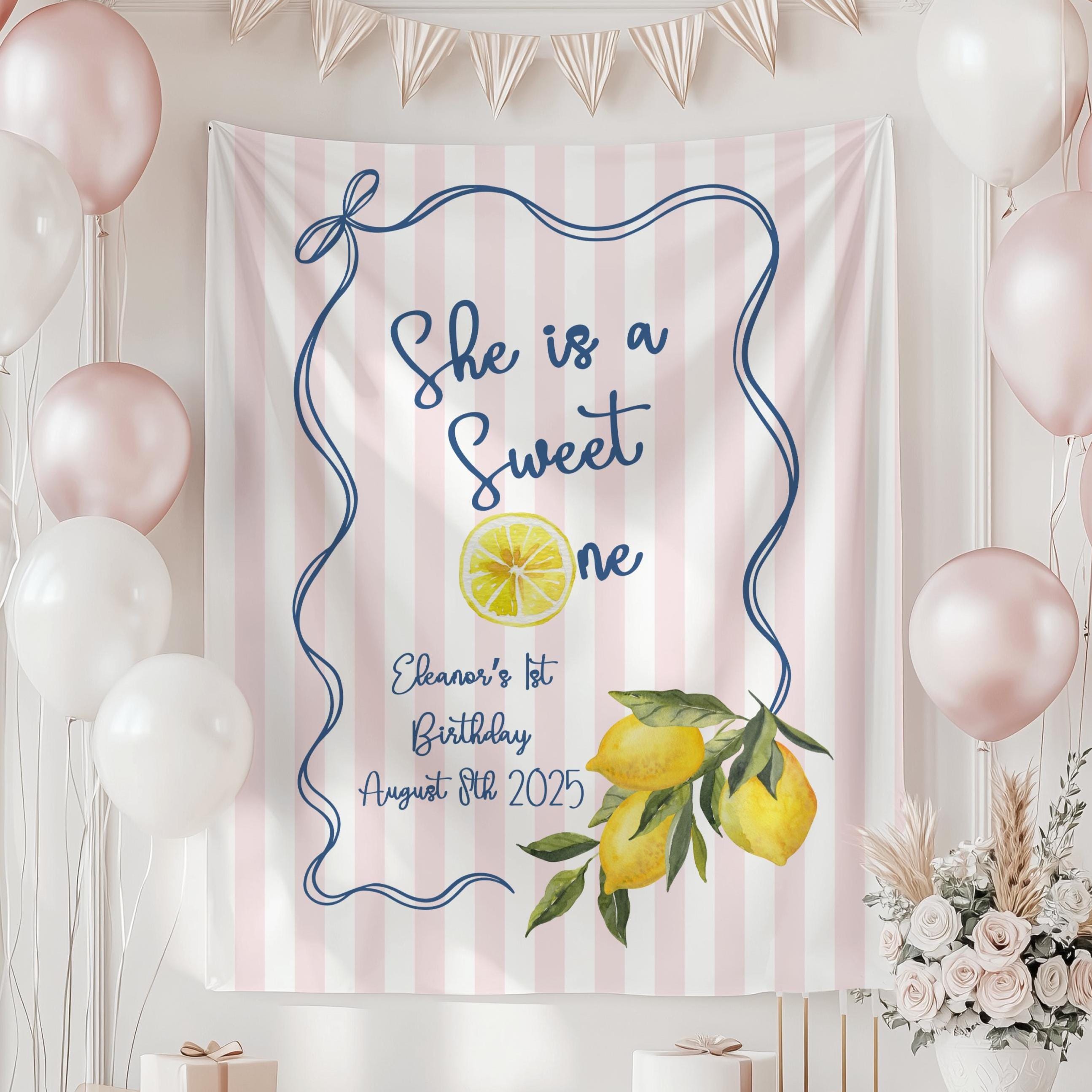 She's a Sweet One Birthday Banner, Lemon First Birthday Party