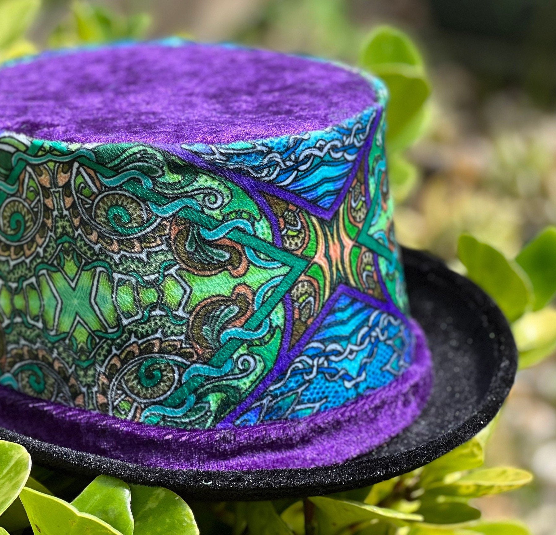 Purple Green Top Hat | Etsy