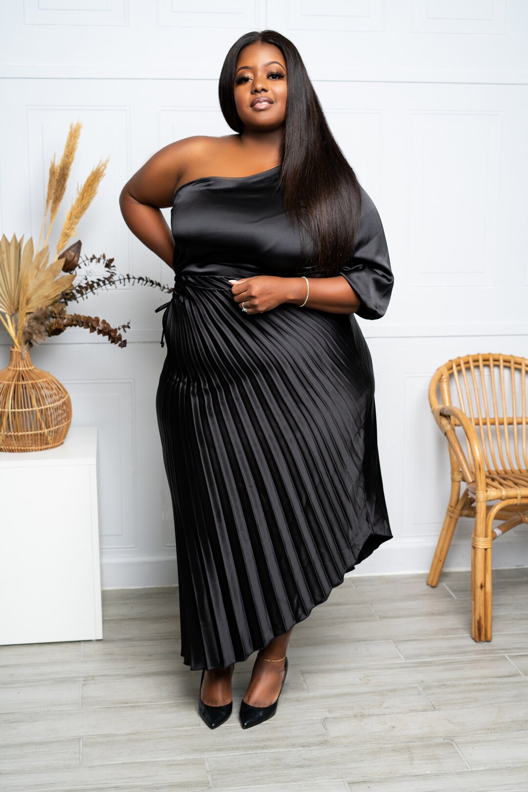 plus size black maxi dress long sleeve Long Sleeve Empire Waist Maxi Dress