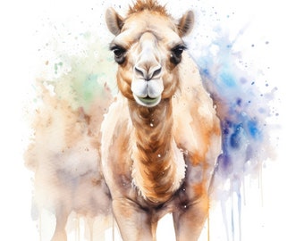 Watercolor Camel Clipart | 10 High Quality JPG | Scrapbooking, Card making, Digital Paper Craft | Commercial Use | Digital Download
