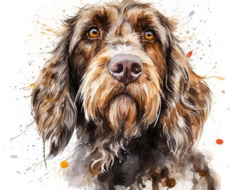Spinone Italiano Clipart | 10 High Quality JPG | Scrapbooking, Card making, Digital Paper Craft | Commercial Use | Digital Download